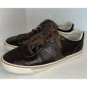Polo Ralph Lauren Hanford Size 11 D Brown Leather Sneakers Men's Lace Up Shoes